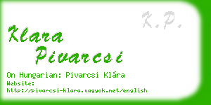 klara pivarcsi business card